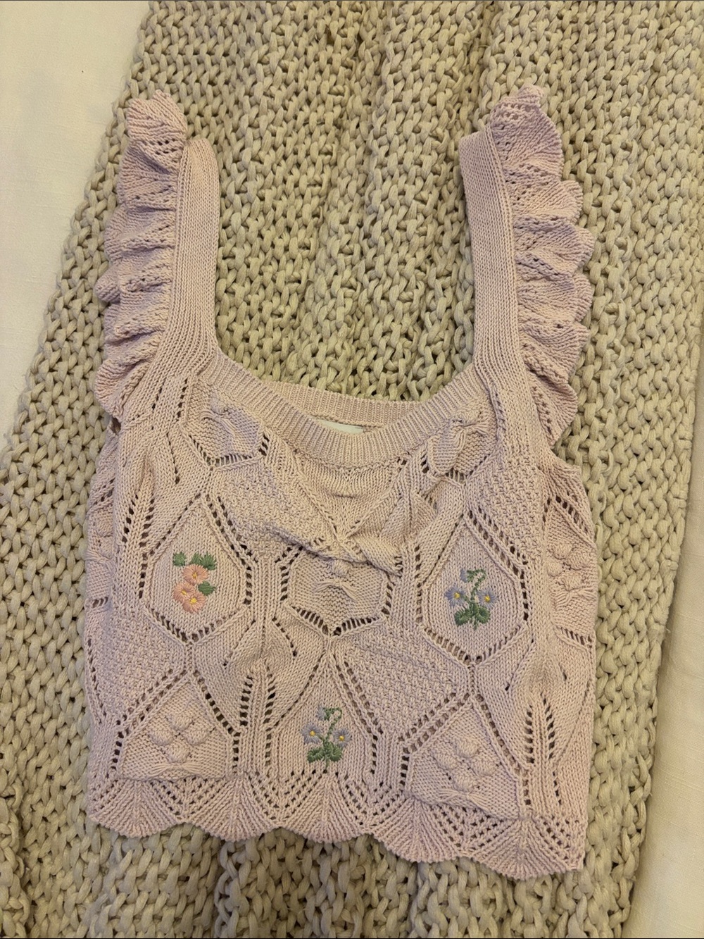 Zara knit cropped blouse